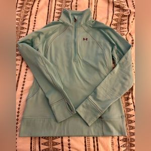Under Armour blue 3/4 zip cold gear top
